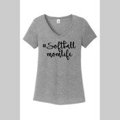 Softball Mom Life VNeck T Shirt
